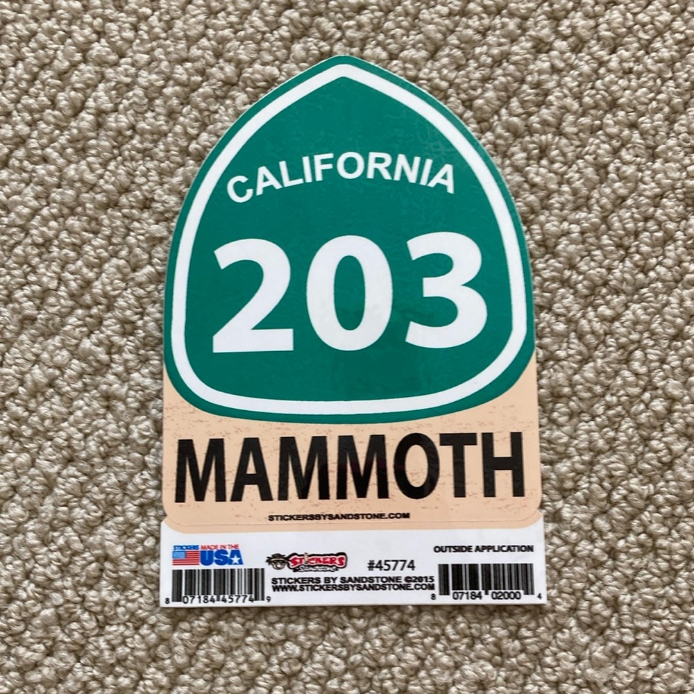 California Highway 203 Mammoth Lakes Sticker Outside Application Large Souvenir